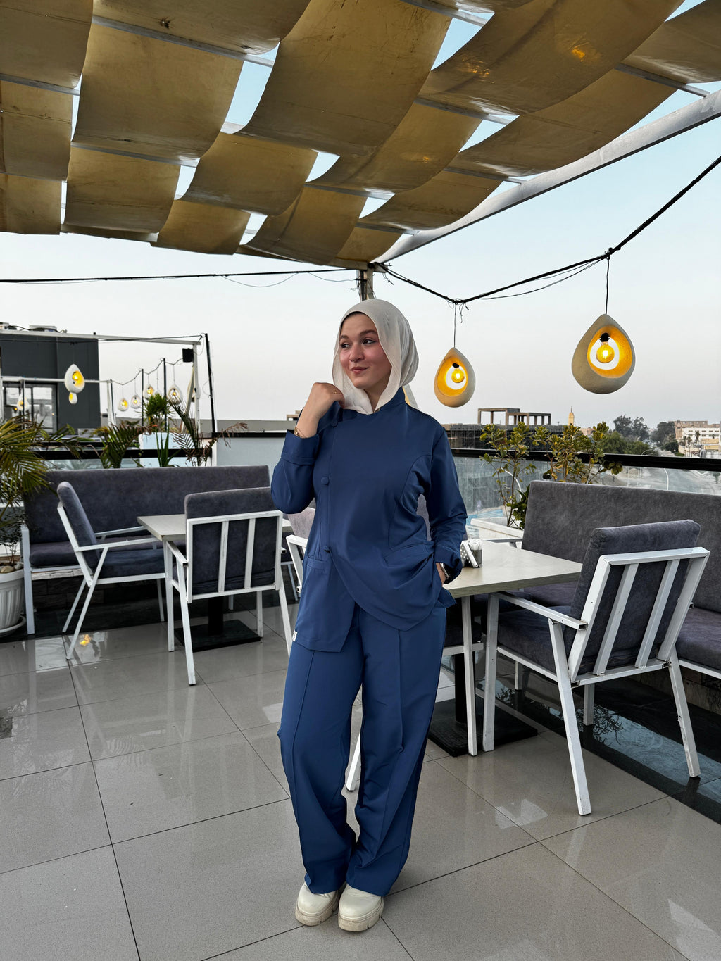 Suit scrub in Petroleum Navy