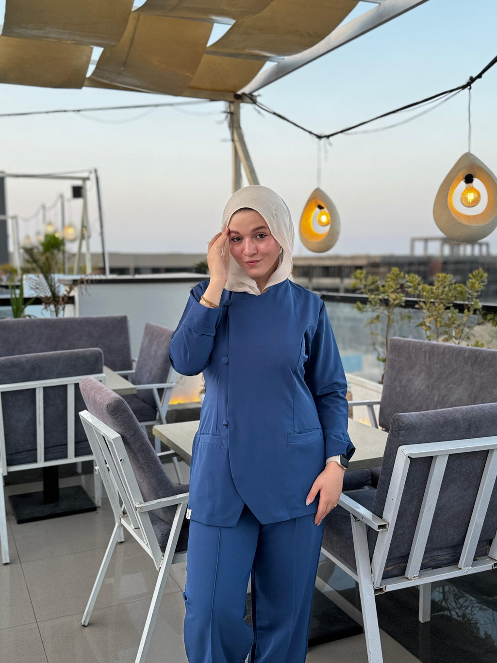 Suit scrub in Petroleum Navy