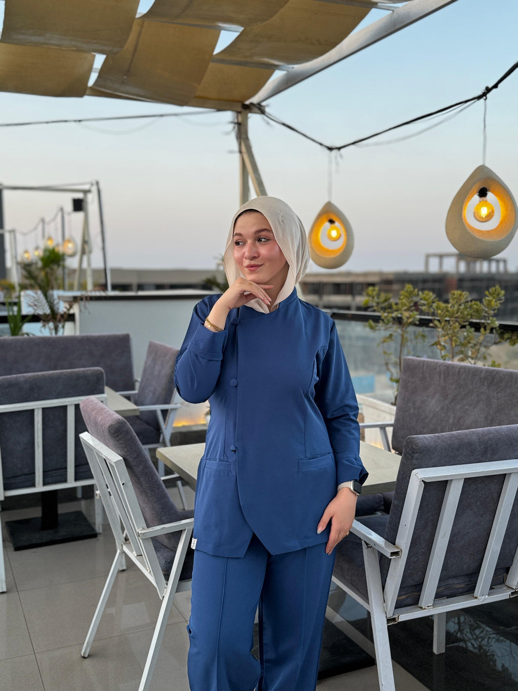 Suit scrub in Petroleum Navy