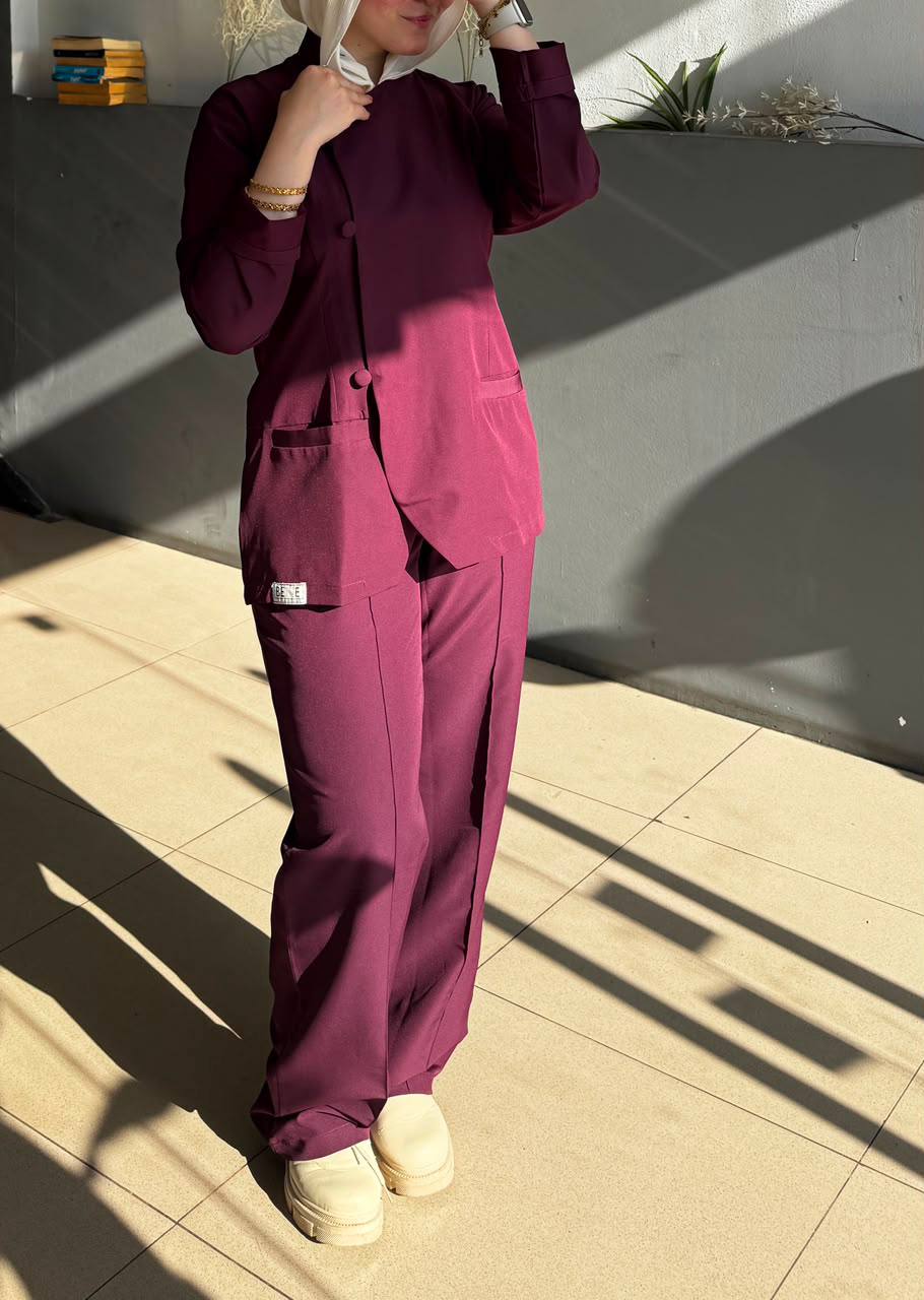 Suit In Burgendy