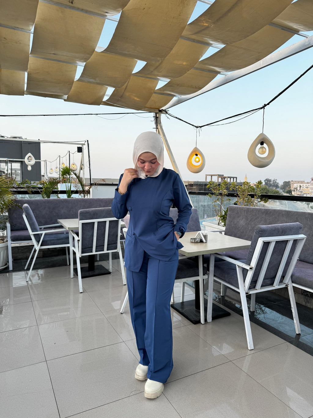 Suit scrub in Petroleum Navy