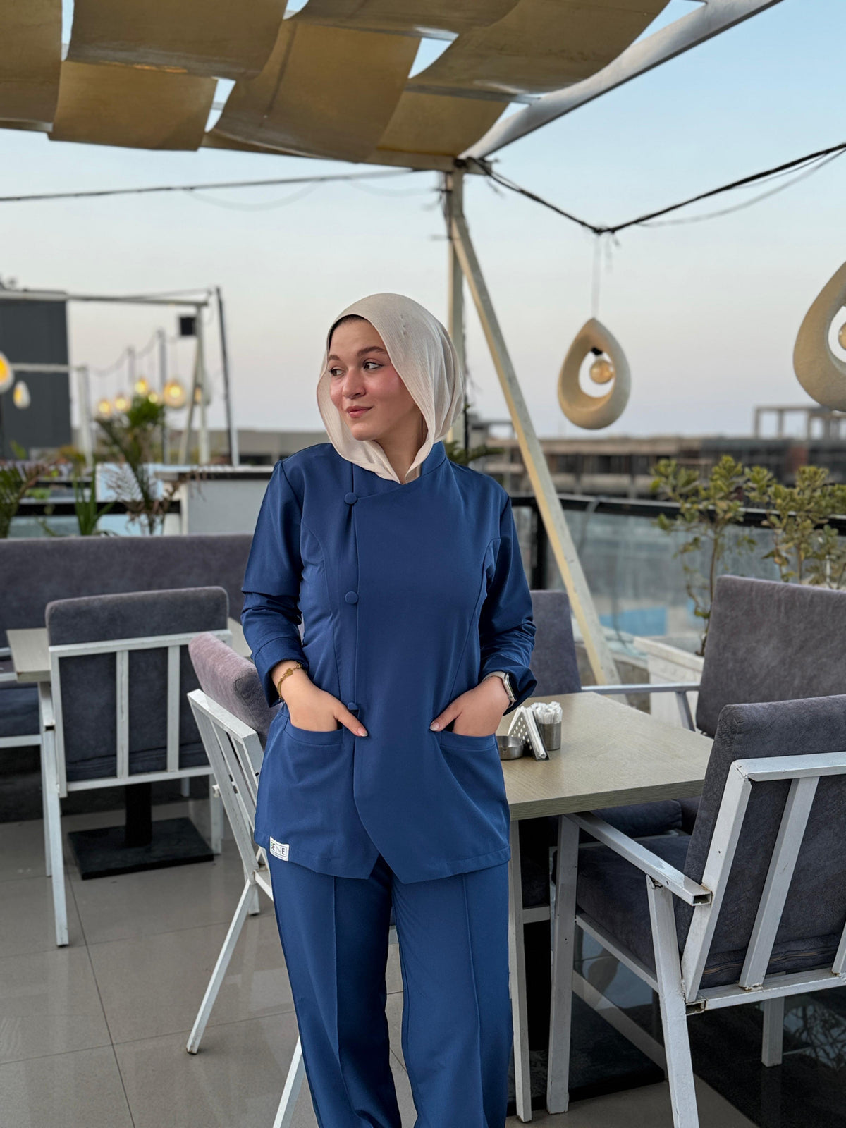 Suit scrub in Petroleum Navy