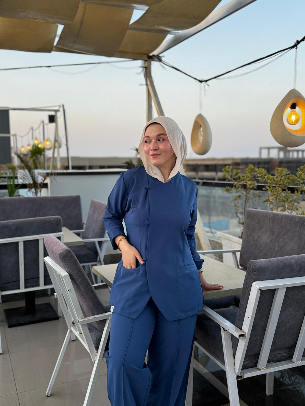 Suit scrub in Petroleum Navy