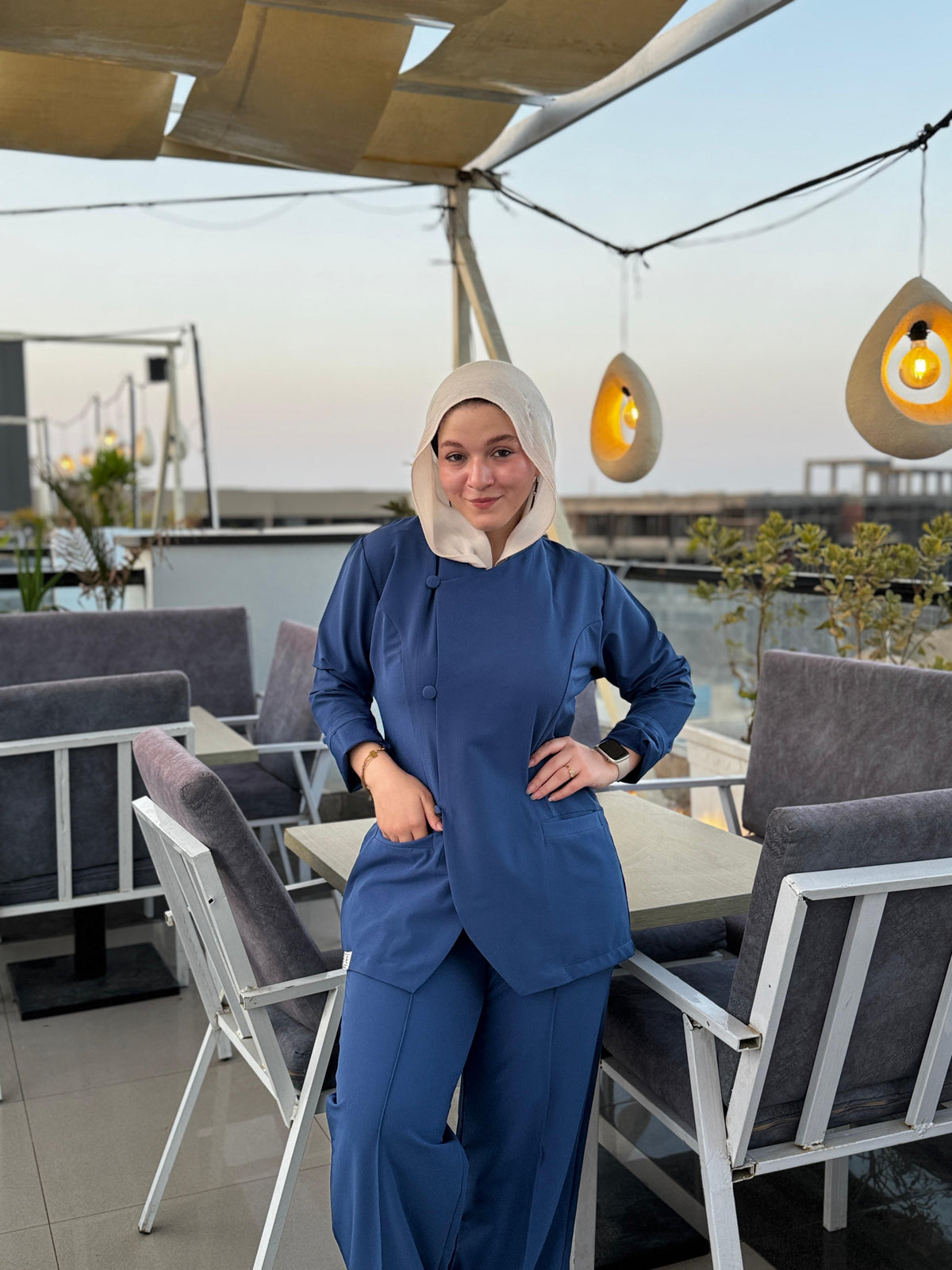 Suit scrub in Petroleum Navy