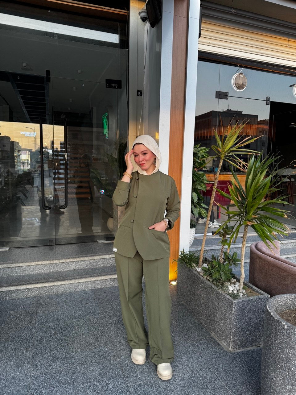 Suit In Olive